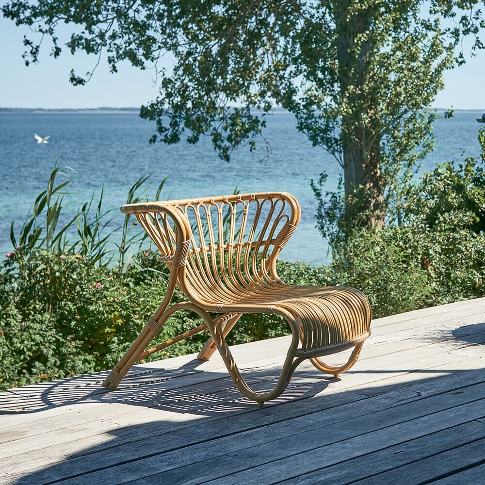 Outdoor-Loungestuhl In Hellem Braunton Aus Alu-Rattan - Loungesessel Minja