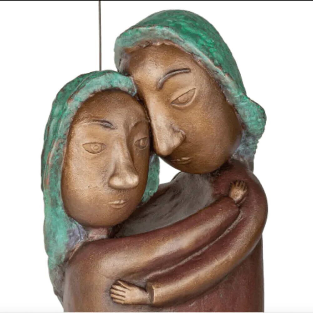 Paarfigur Mit Mondsichel - Limitierte Bronzestatue - Happiness