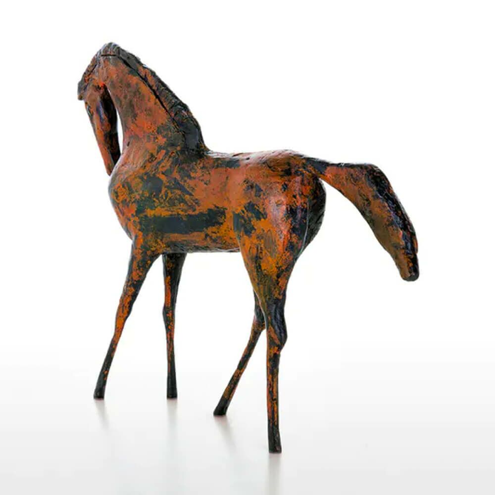 Pferdefigur In Rostoptik - Limitiertes Bronzehandwerk - Pferd