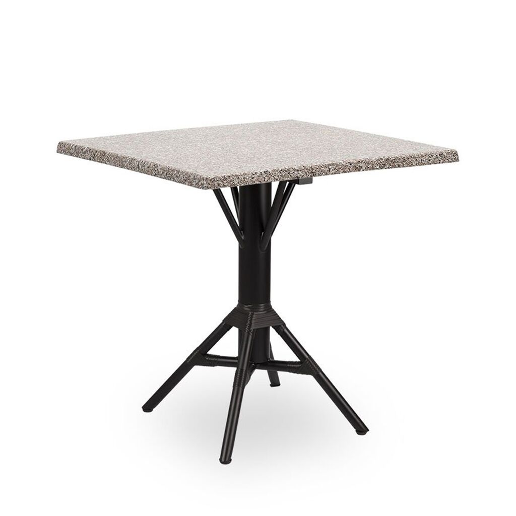 Quadratischer Outdoor Bistrotisch Aus Aluminium Mit Tischplatte In Granit Optik - Kaffeetisch Nordin