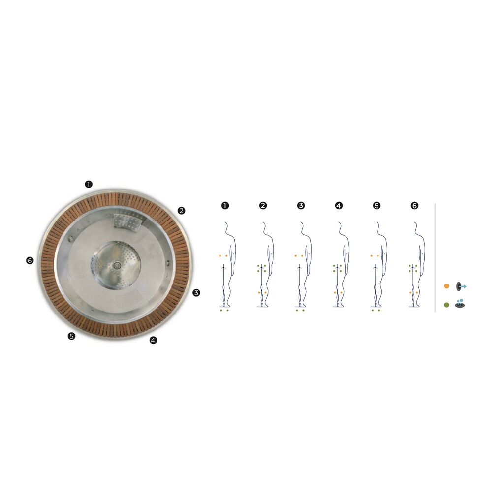 Runder 6-Sitzer Whirlpool - Verschiedene Massageoptionen Und Holzoptik Details - Salama