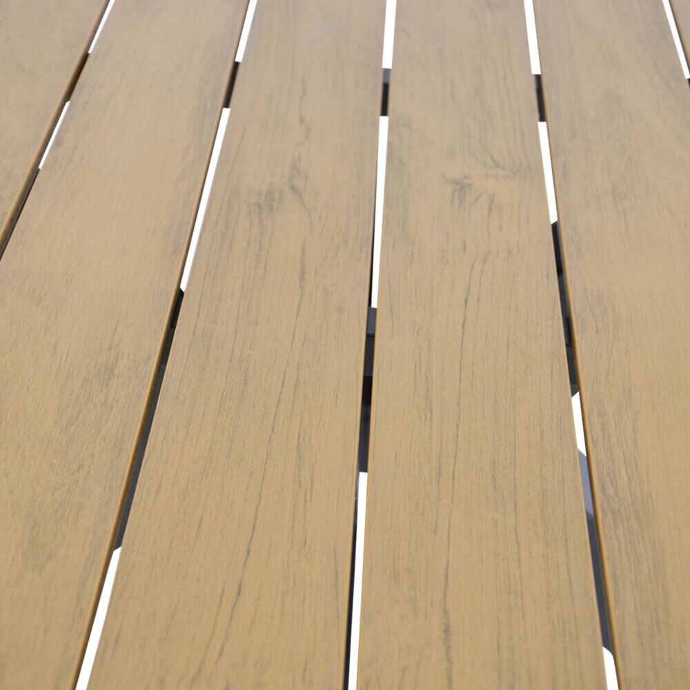 Runder Alu Garten Esstisch 150cm Im Teak-Look - Rundtisch Turin
