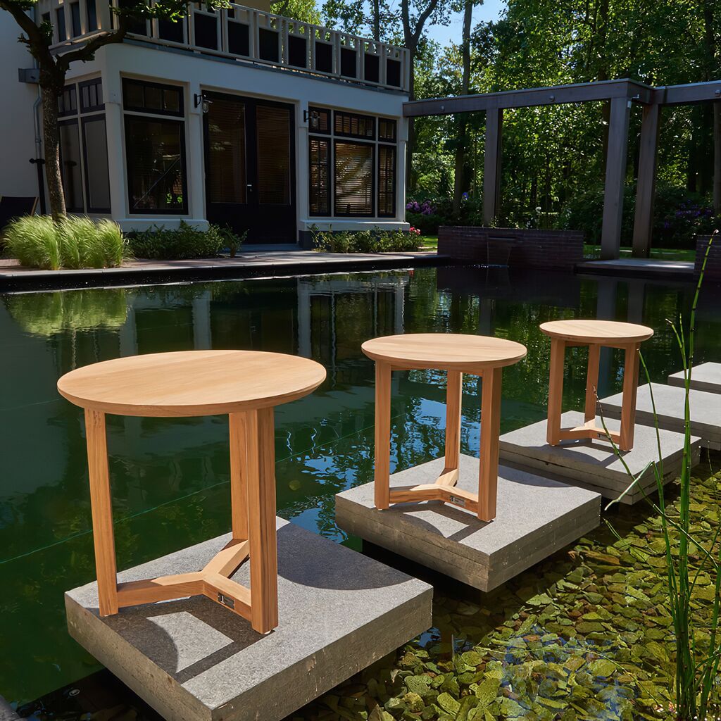 Runder Garten Beistelltisch Aus Teakholz - Modern - Esme Beistelltisch