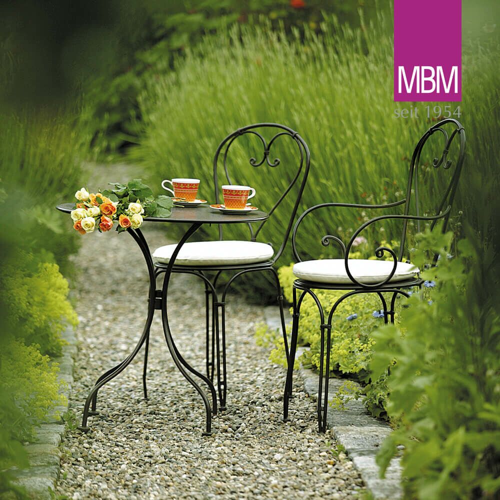 Runder Gartentisch Aus Schmiedeeisen - MBM - 65cm - Landhaus Stil - Tisch Boulevard