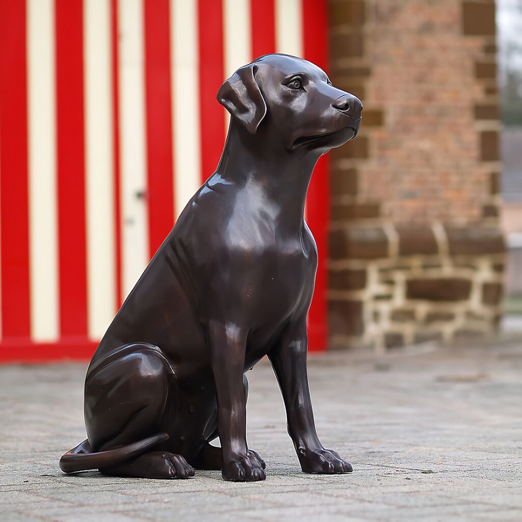 Schöne Bronze Deko Hundefigur - Goldi