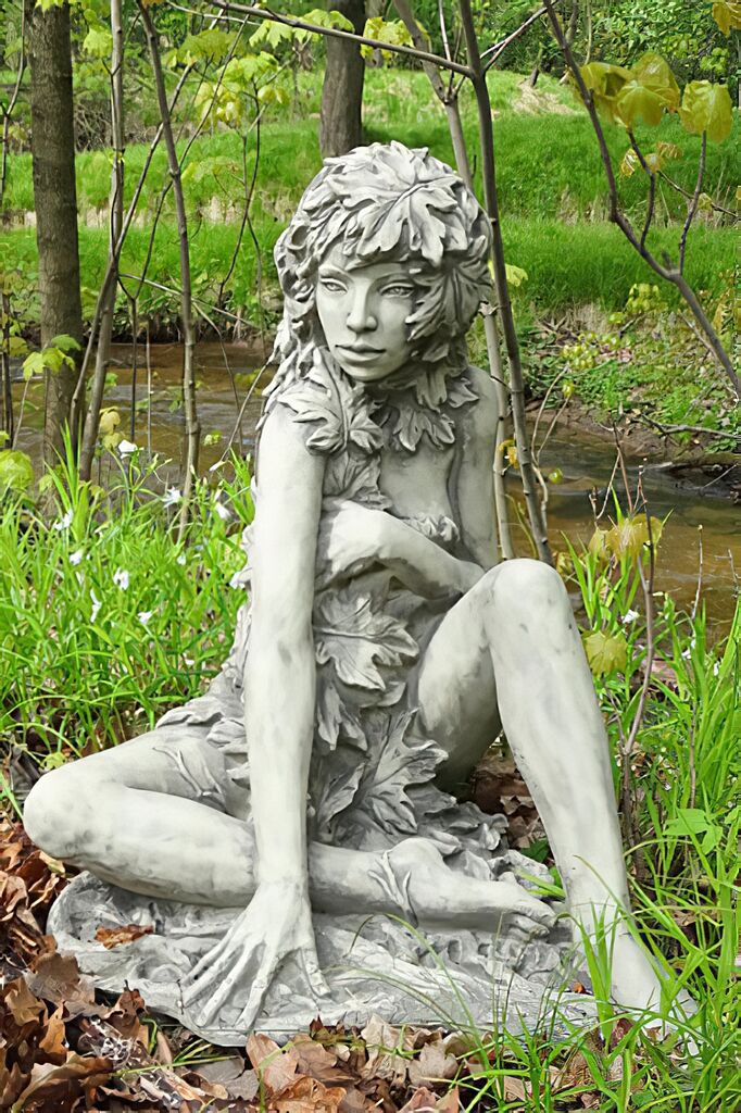 Schöne Elfen Gartenfigur Aus Steinguss - Floral - Elenor
