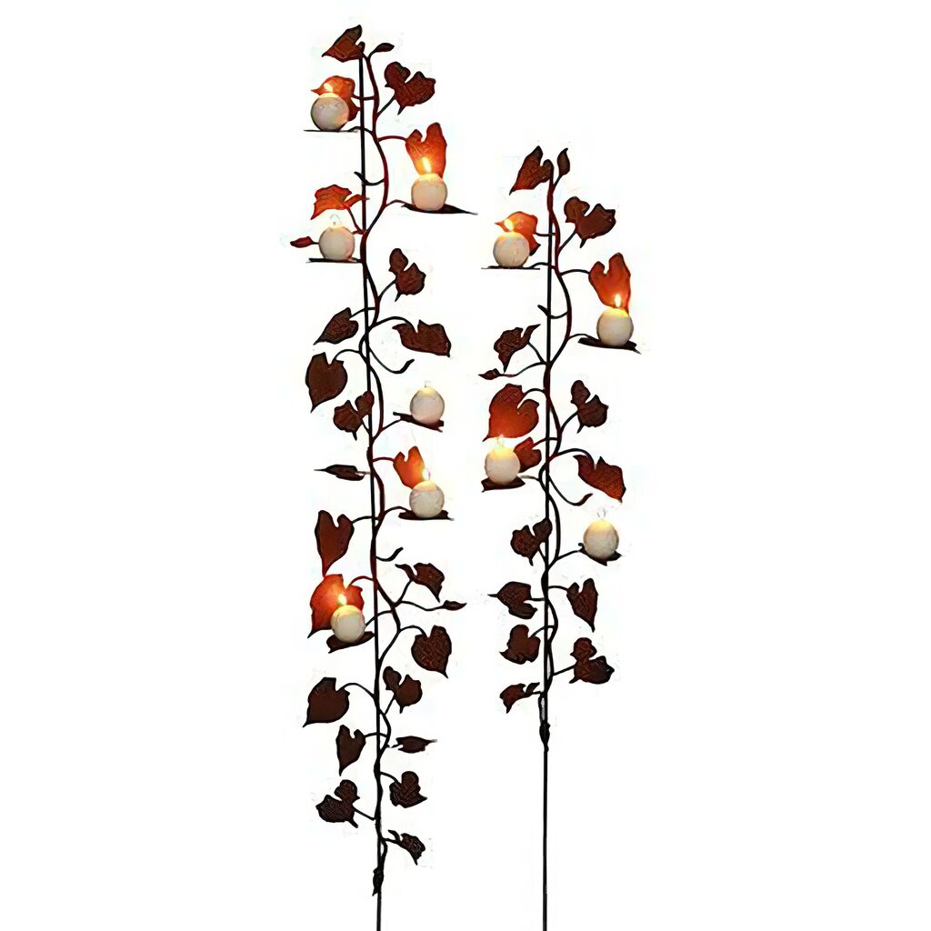 Schöner Gartenstecker - Rost Metall - Foglie Dorate