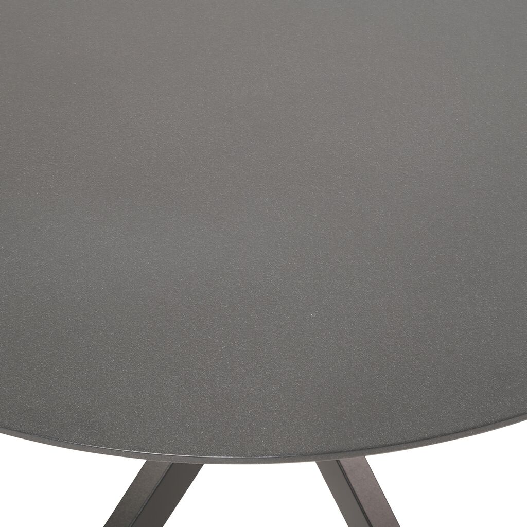 Schwarzer Aluminium Outdoor-Tisch 90cm Mit Glasplatte - Silest