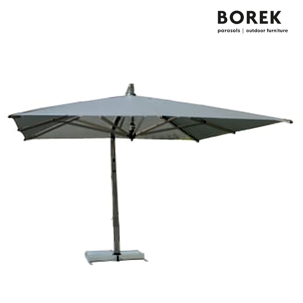 Schwarzer Borek Sonnenschirm Aus Aluminium Mit Kurbelsystem - Capri Sonnenschirm Graphite