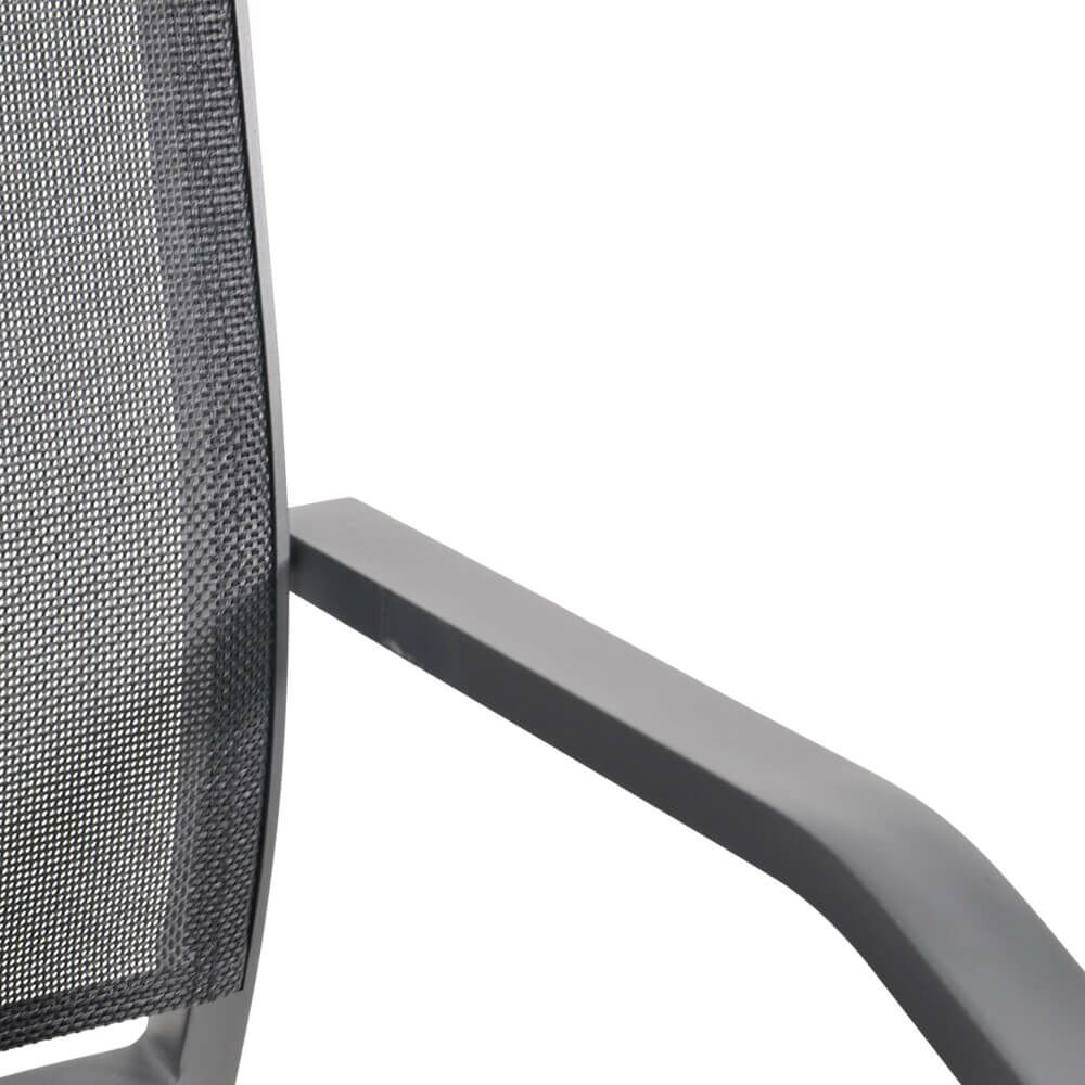 Schwarzer Outdoor Stapelstuhl Aus Aluminium - Stapelstuhl Urma