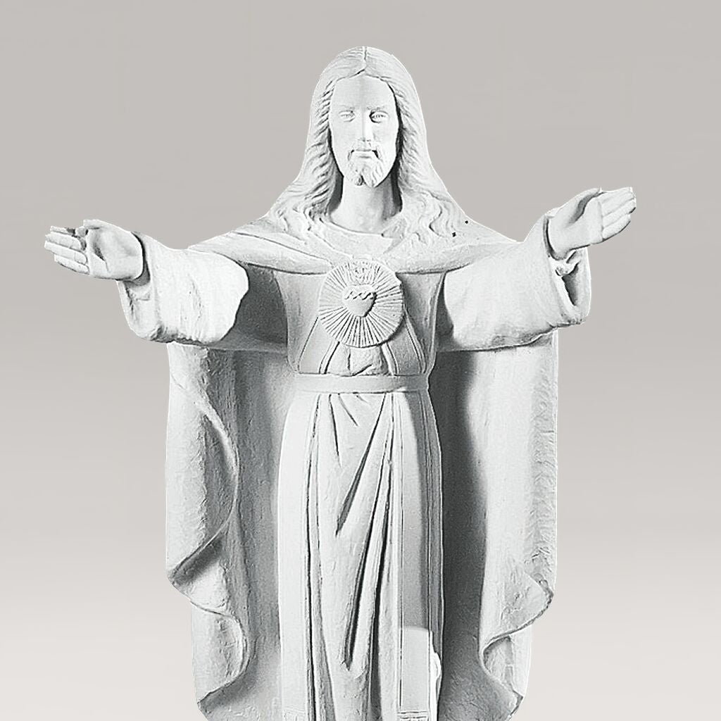 Segnende Jesusfigur Für Den Garten Aus Marmorguss - Jesus Cielo