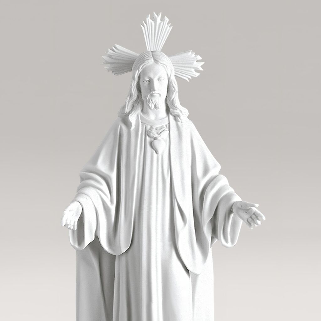 Segnender Jesus Christus Mit Heiligenschein - Marmorguss - Christus Sanctus