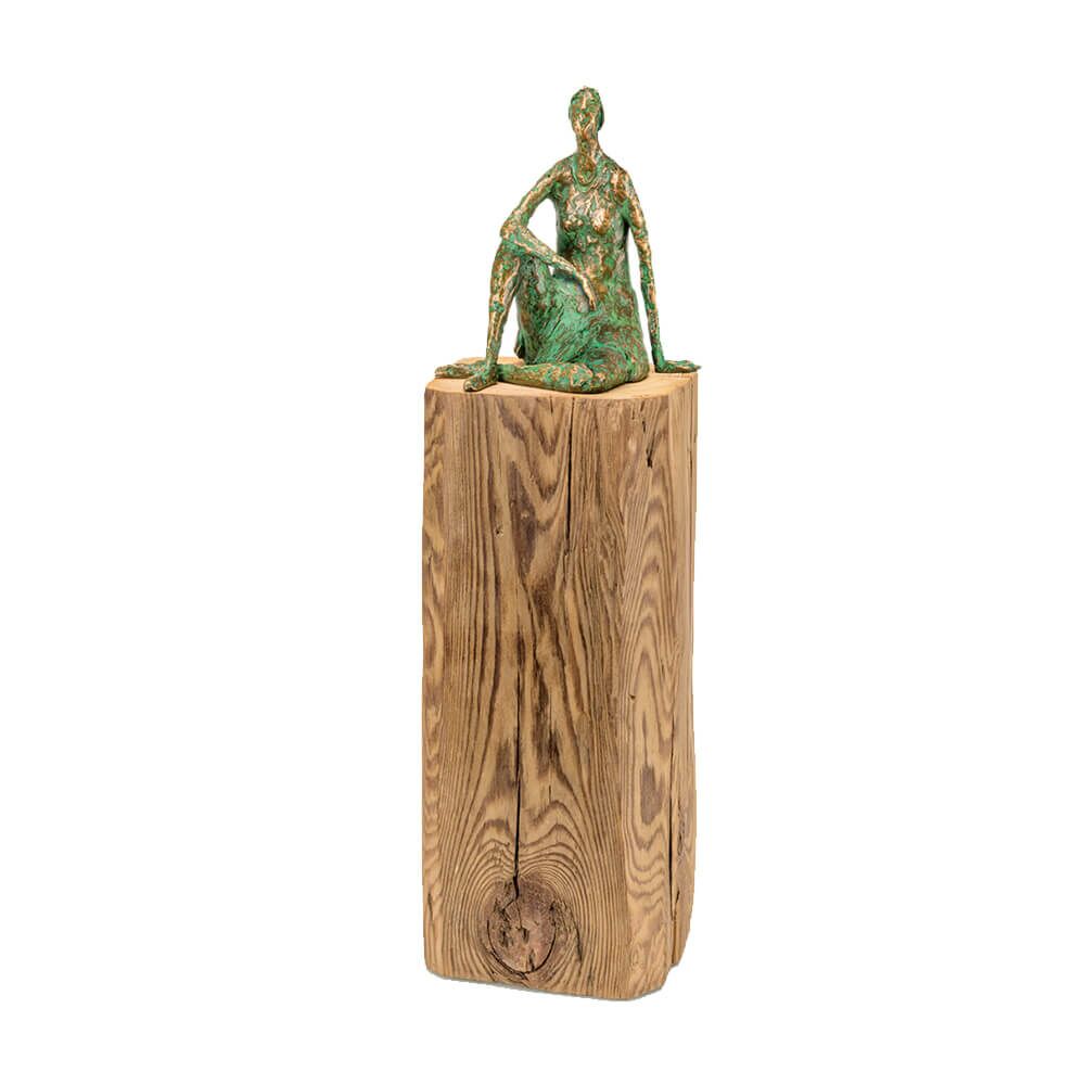 Sitzende Frau - Limitierte Bronzekunst Mit Sockel - Marie