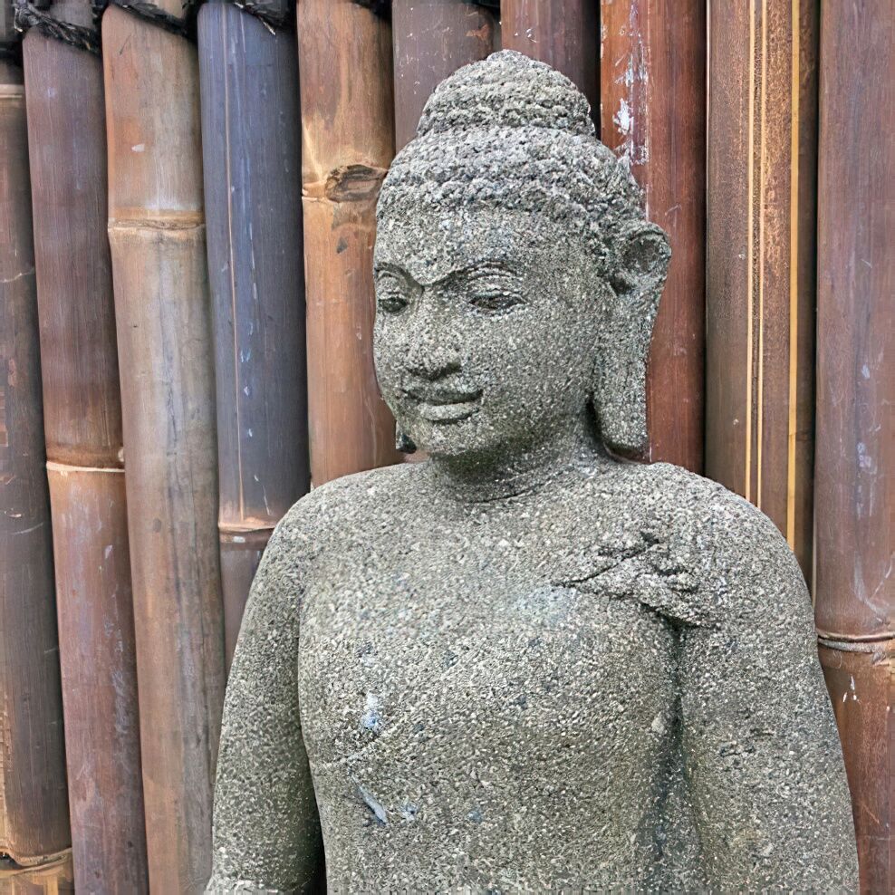 Sitzender Buddha Im Lotussitz Aus Naturstein Handarbeit - Ekavali