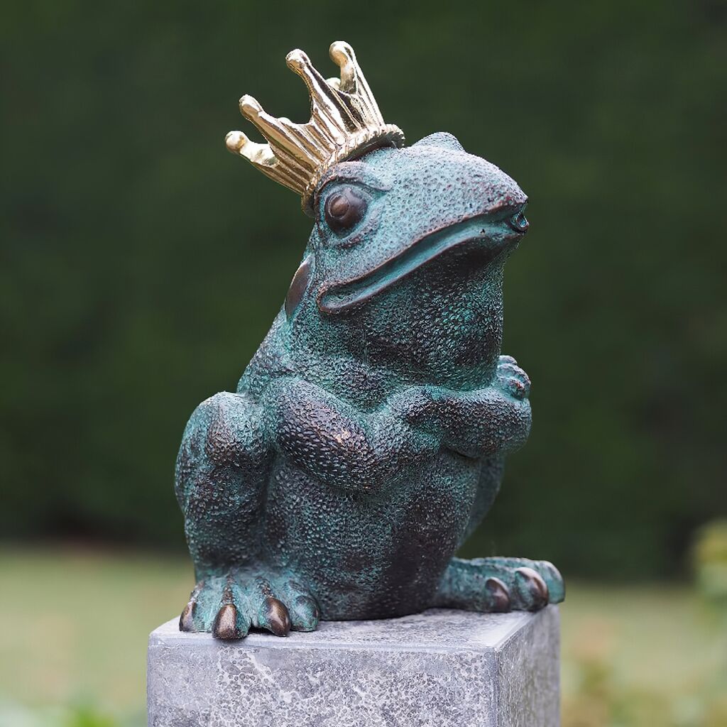 Sitzender Froschkönig Grün Mit Goldener Krone - Froschkönig Argon