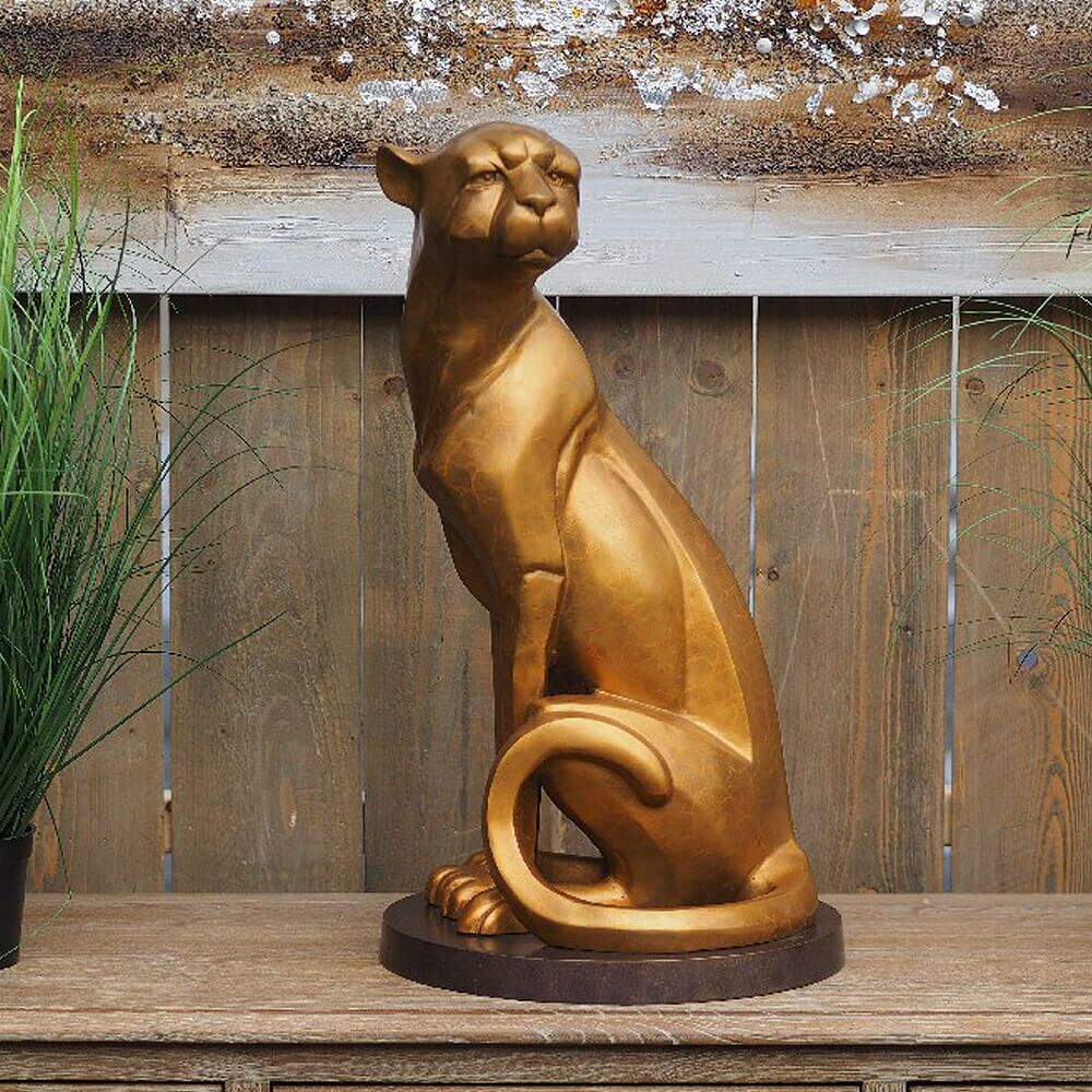 Sitzender Gepard Aus Bronze - Glänzend - Gepard Opalia