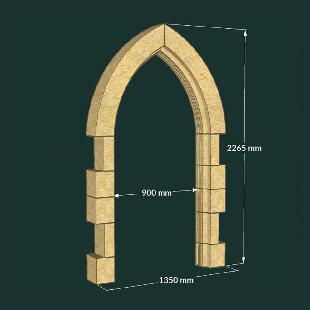 Spitze Torumrandung Für Gartenruinen Aus Steinguss - Arc Percho