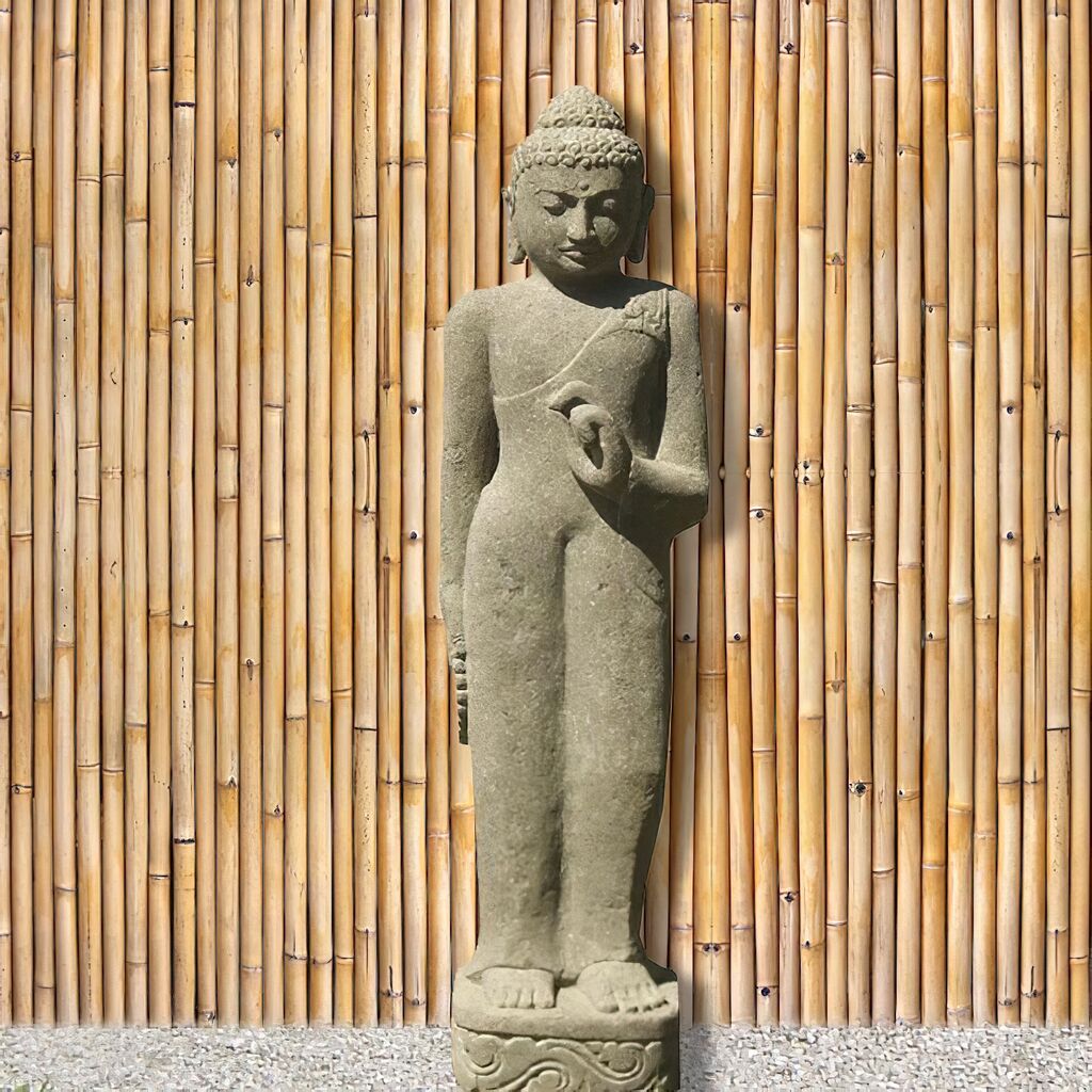 Stehende Budda Steinskulptur Für Den Garten - Darshana