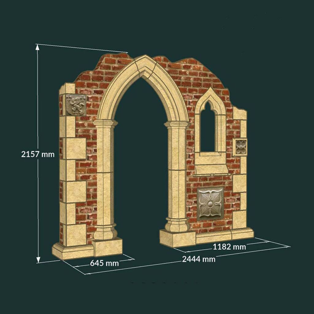 Stein Ruinen Mauer Mit Ziersteinen Und Bogenfenster - Harrogate Ruin