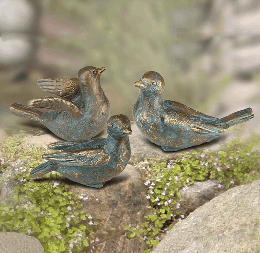 Vogelstatue Spatz Für Den Garten - Klein - Spatz Sitzend