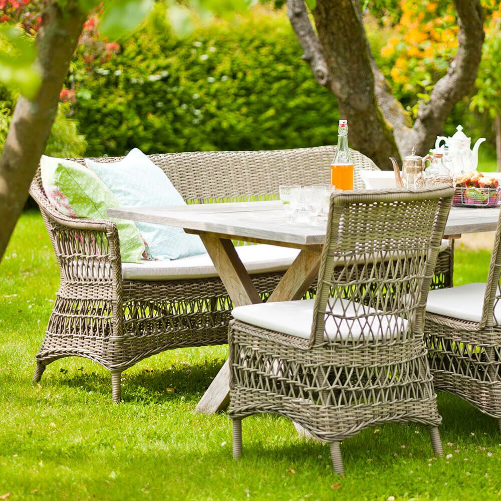 Wetterbeständiges Lounge Sofa Für Drei Personen In Antikgrau - 3-Sitzer Hedda