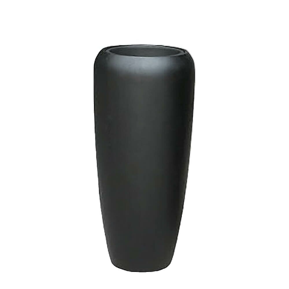 XXL Pflanzvase Aus Polystone Mit Einsatz - Schwarz - Rund - Adisa