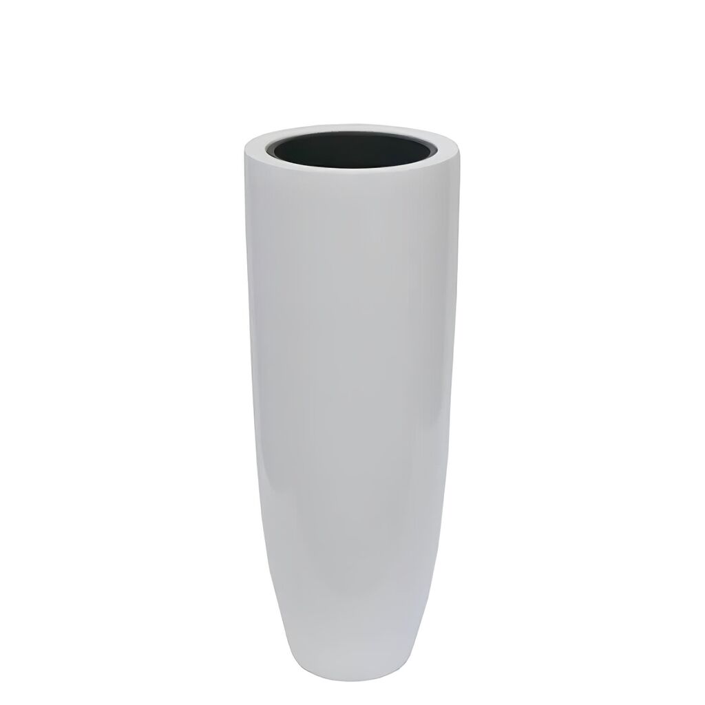 XXL Pflanzvase Für Drinnen & Draußen - Polystone - Weiß Glänzend - Gradara