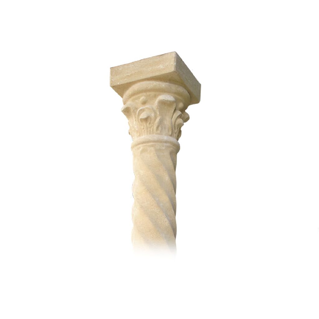 Ziersäule Mit Gedrehtem Muster Und Kapitell Zur Gartendekoration Aus Steinguss - Pilar