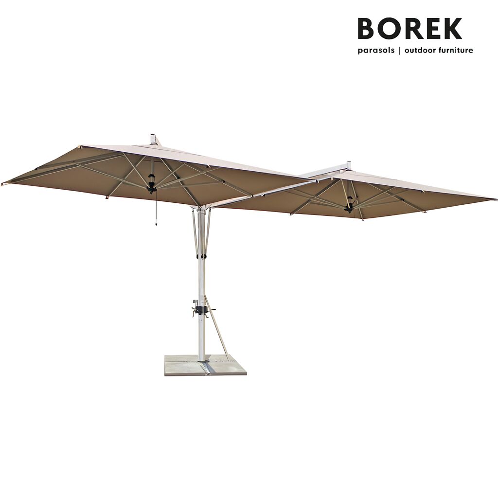  2-fach Sonnenschirm - Ampelschirm XXL - Kurbel-System - Borek - Duo Sonnenschirm