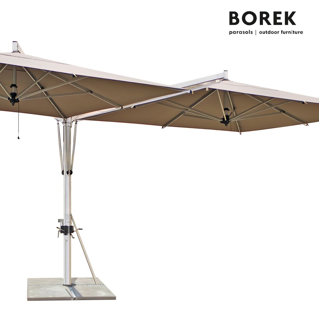  2-fach Sonnenschirm - Ampelschirm XXL - Kurbel-System - Borek - Duo Sonnenschirm