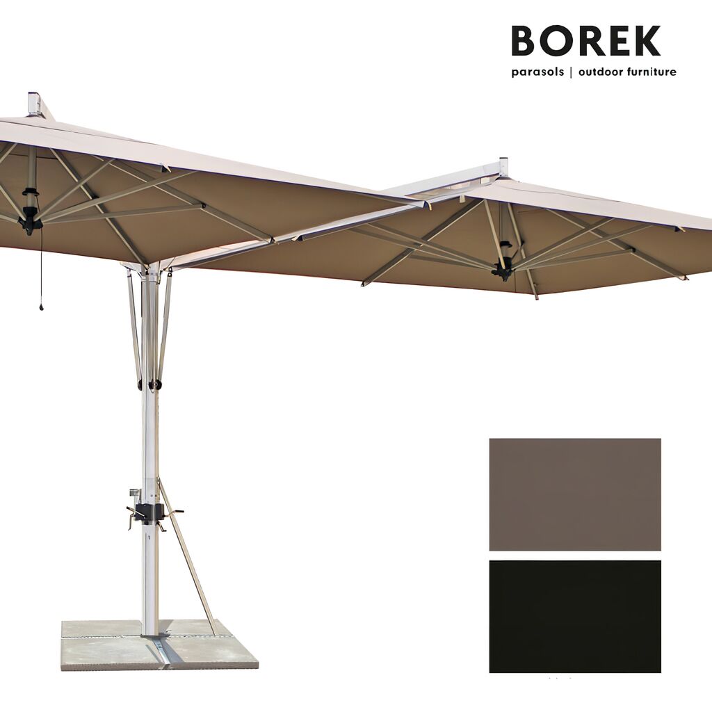  2-fach Sonnenschirm - Ampelschirm XXL - Kurbel-System - Borek - Duo Sonnenschirm