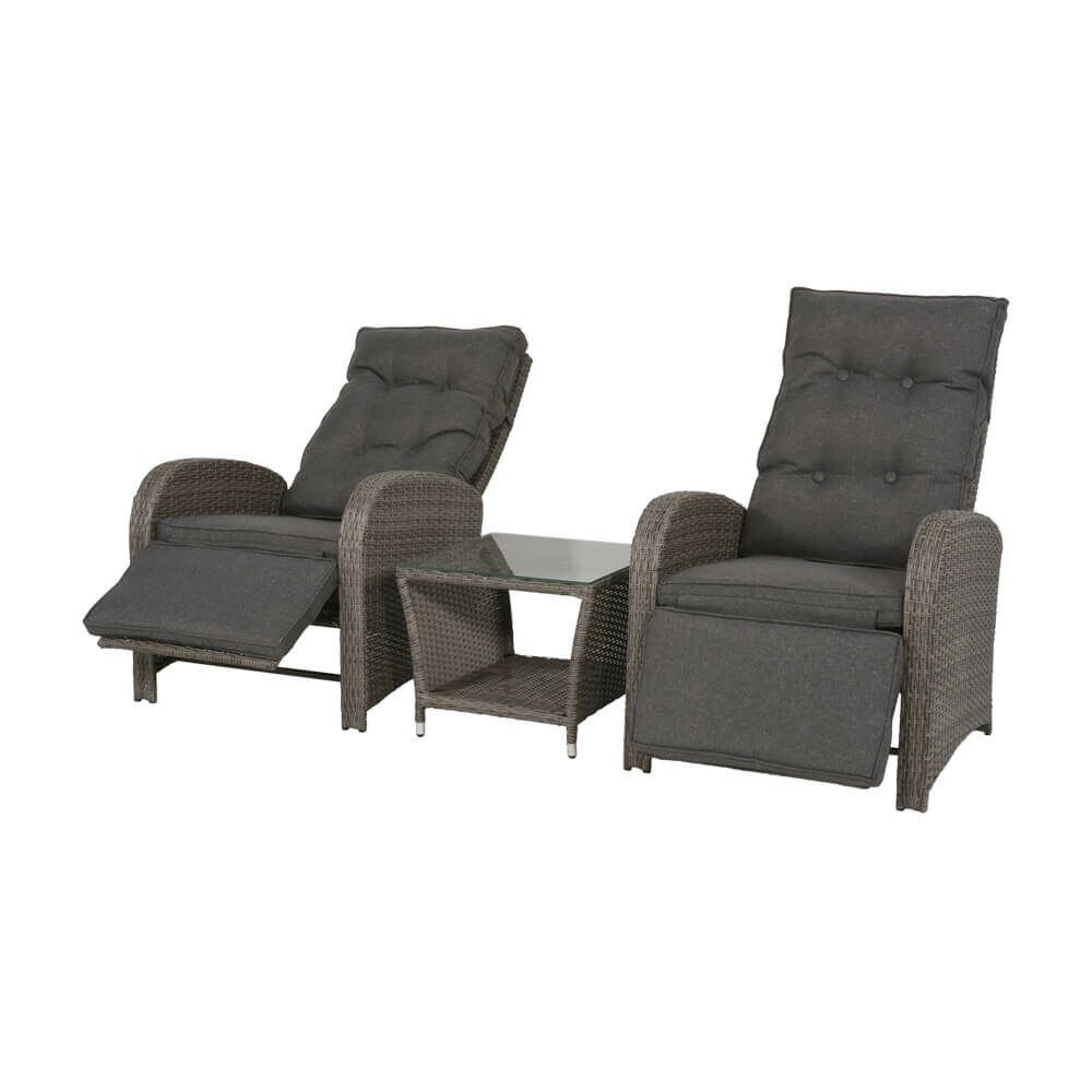  2-Sitzer Sesselset Mit Tisch - Liegesessel - Möbelset Ofri