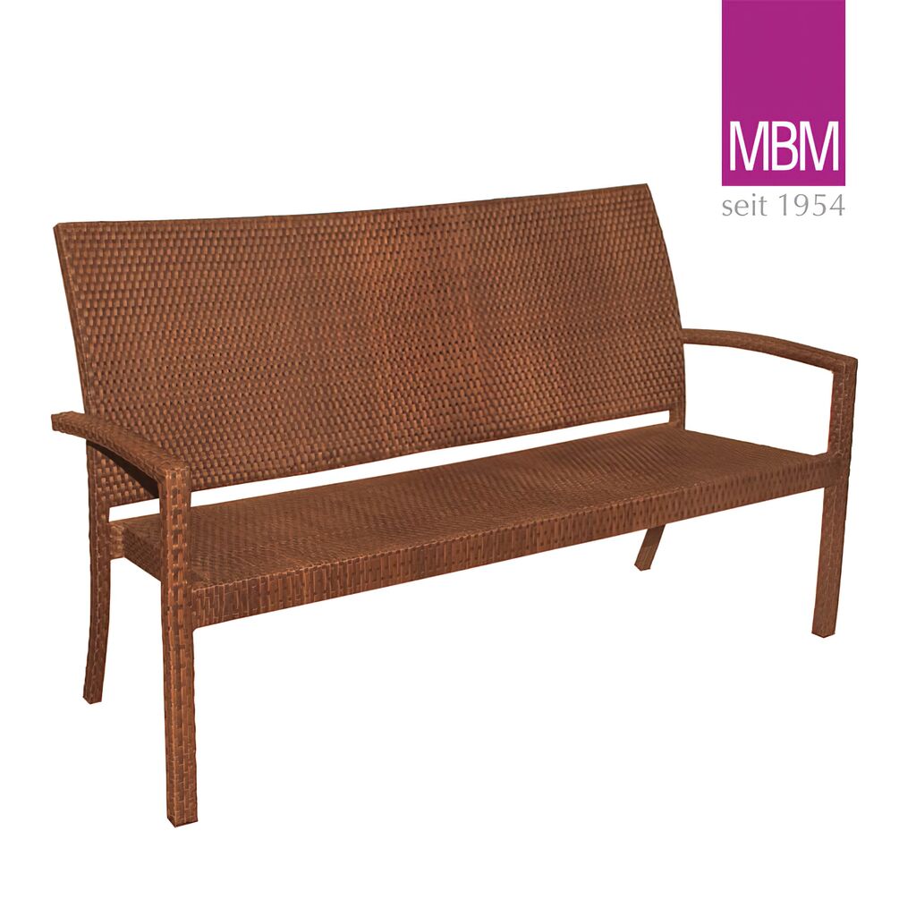  3-Sitzer Gartenbank Von MBM - Alu & Polyrattan - Stapelbar - Gartenbank Bellini