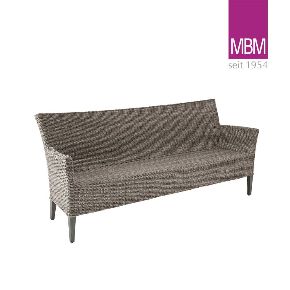  3-Sitzer Gartenbank Von MBM - Resysta & Polyrattan - Grau - Gartenbank Madrigal