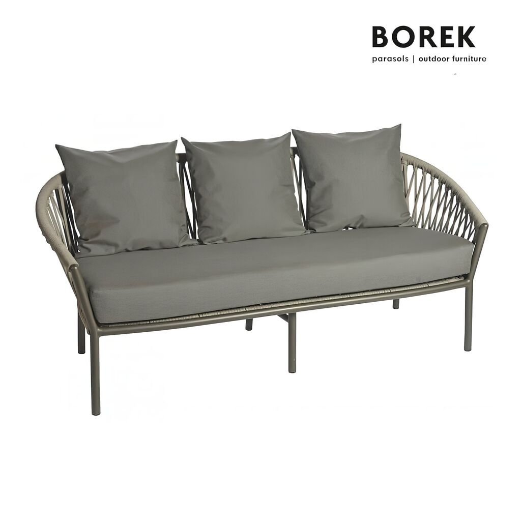  3-Sitzer Gartensofa Für Lounge Von Borek - Grau - Majinto Sofa