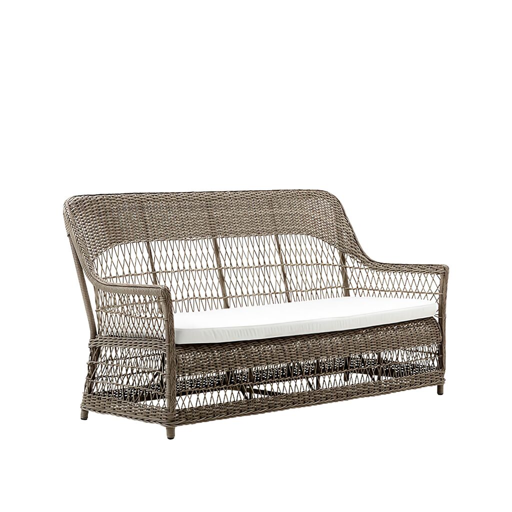  3-Sitzer Outdoor Sofa In Antikgrau Aus Aluminium Und Polyrattan - 3-Sitzer Anike