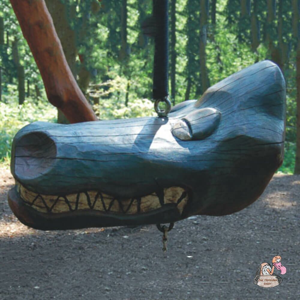  3er Schaukel Im Ritter Design Mit Sitzen In Form Eines Drachenkopfes - Ritterschaukel Maldix
