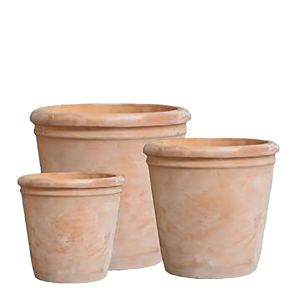  3er Set Blumenkübel Aus Terrakotta - Rund - Mara