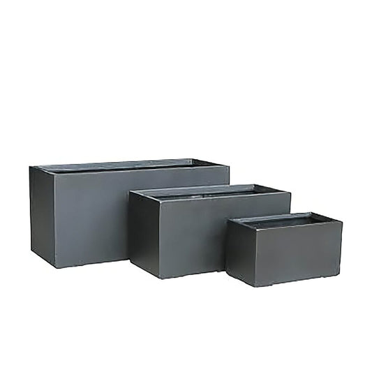  3er Set Pflanzkästen Aus Polystone In Schwarz - Venzone