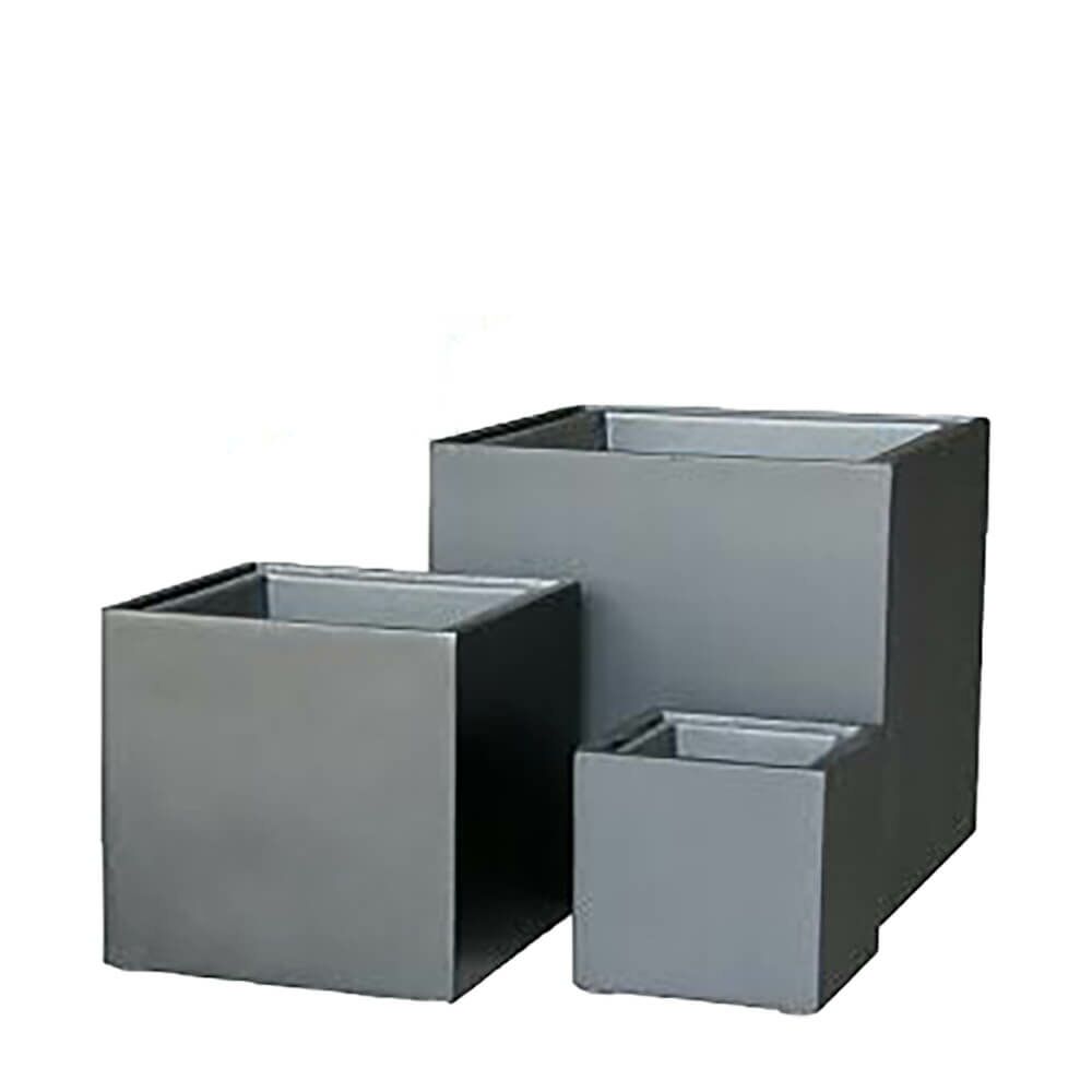  3er Set Pflanztröge Aus Polystone - Eckig - Schwarz - Enam