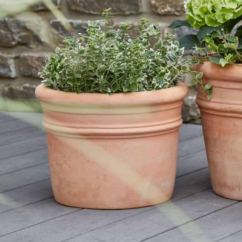  3er Set Stilvolle Blumenkübel - Terrakotta - Rund - Eline