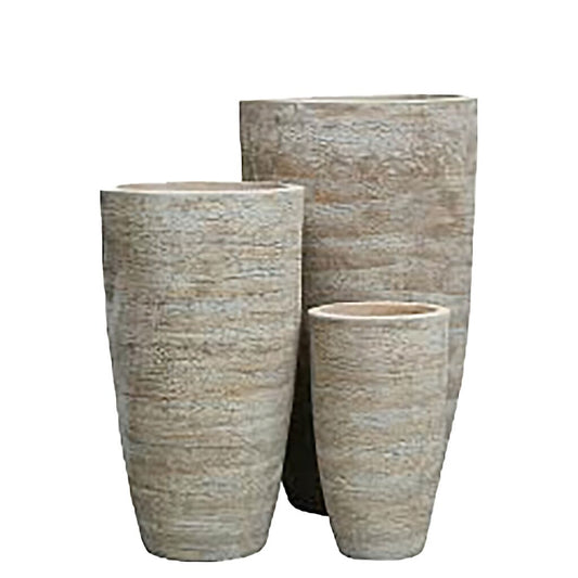  3er Set XXL Pflanzgefäße - Rund - Terrakotta - Outdoor - Lerato