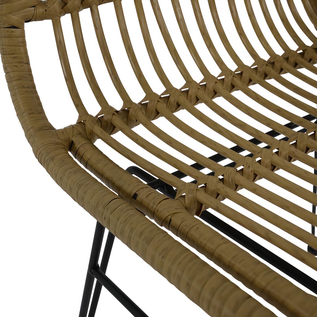  4er Set Gartenstuhl In Korboptik Beige/Schwarz - Stuhl Amran