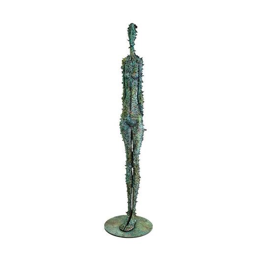 Abstrakte Menschenfigur - Türkis - Limitierte Bronze - Naturverbunden