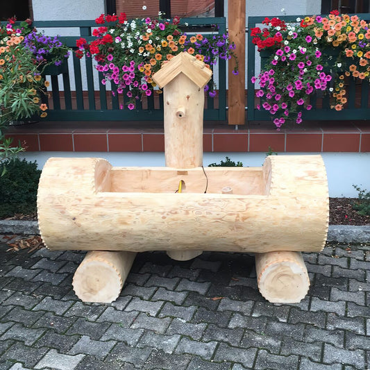  Alpen Baumstamm Holzbrunnentrog Für Den Garten - Alm Hütten Design - Agrosis Alpina