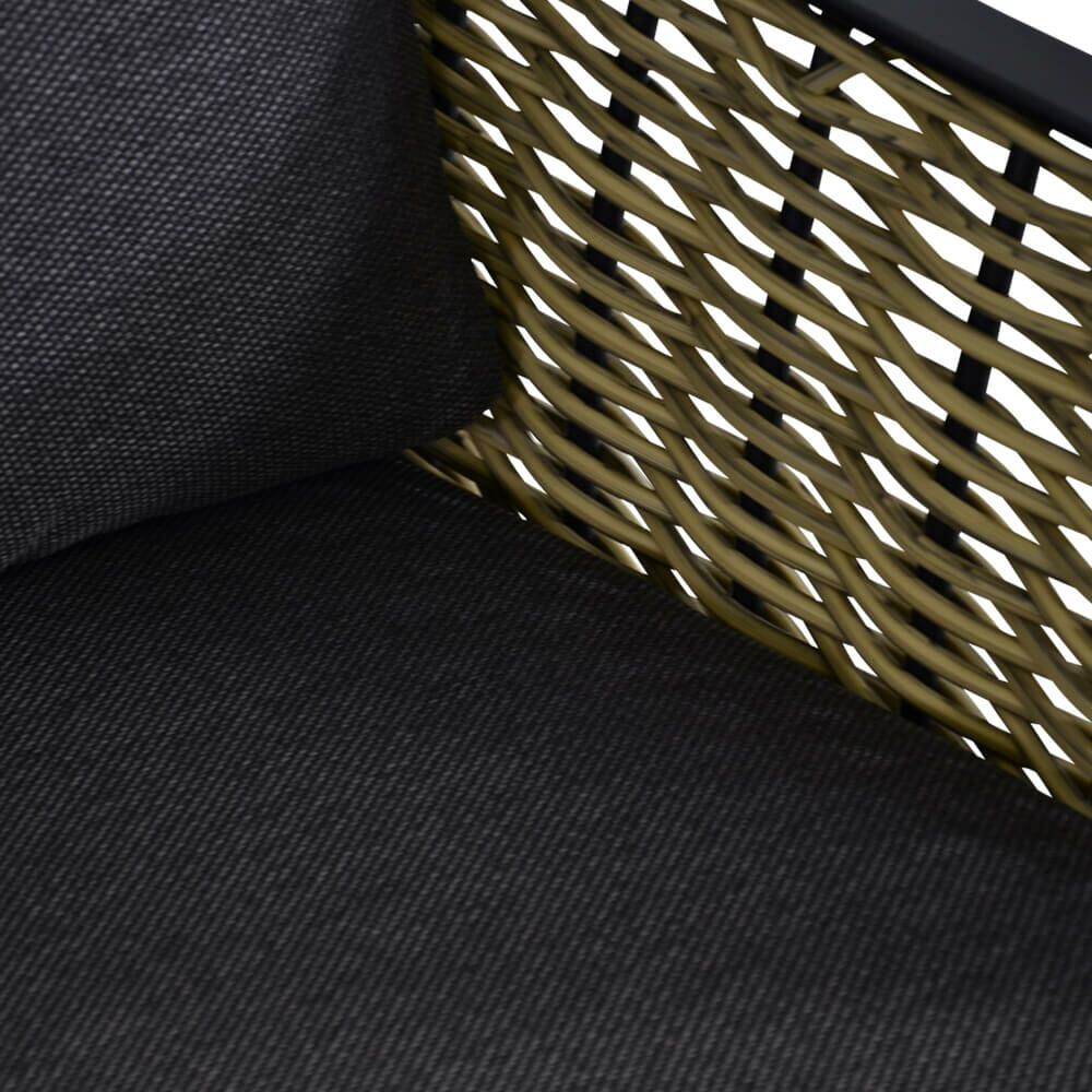  Alu-Polyrattan Lounge - 4-Sitzer Braun & Anthrazit - Lounge Haranda
