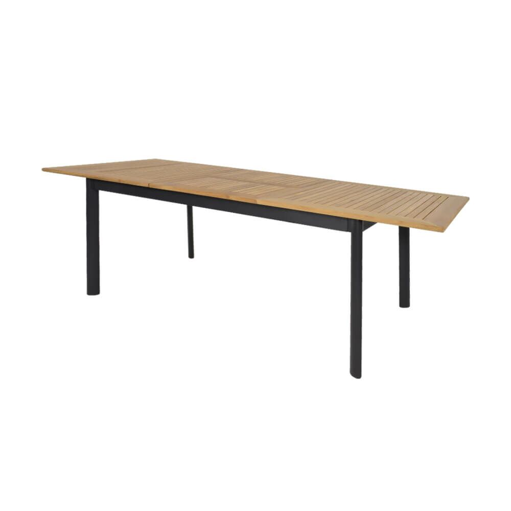  Alu Tisch Zum Ausziehen 152/210 Cm Mit Holz - Ausziehtisch Minzo