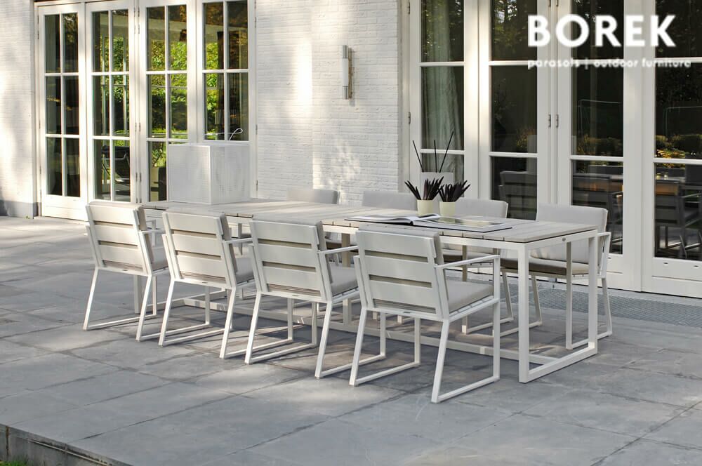  Aluminium Design Gartenstuhl Von Borek - Weiß - Samos Stuhl