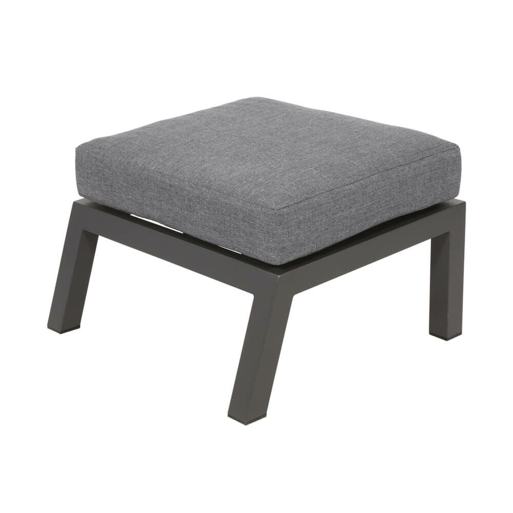  Aluminium Gartenhocker Mit Kissen In Grau - Loungehocker Muran