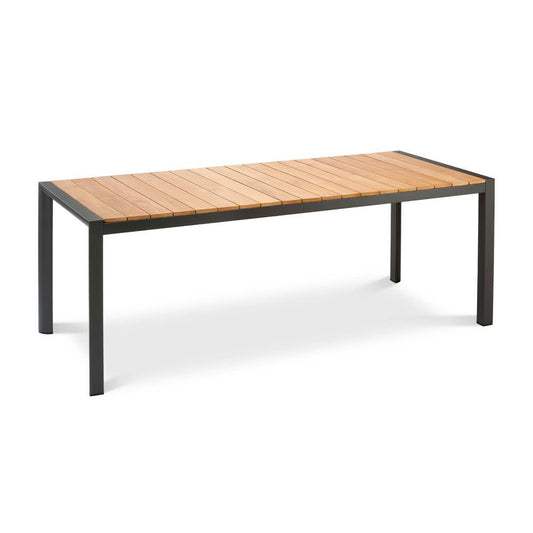  Aluminium-Gartentisch Mit Teak-Holz Platte - Tisch Spirabilis